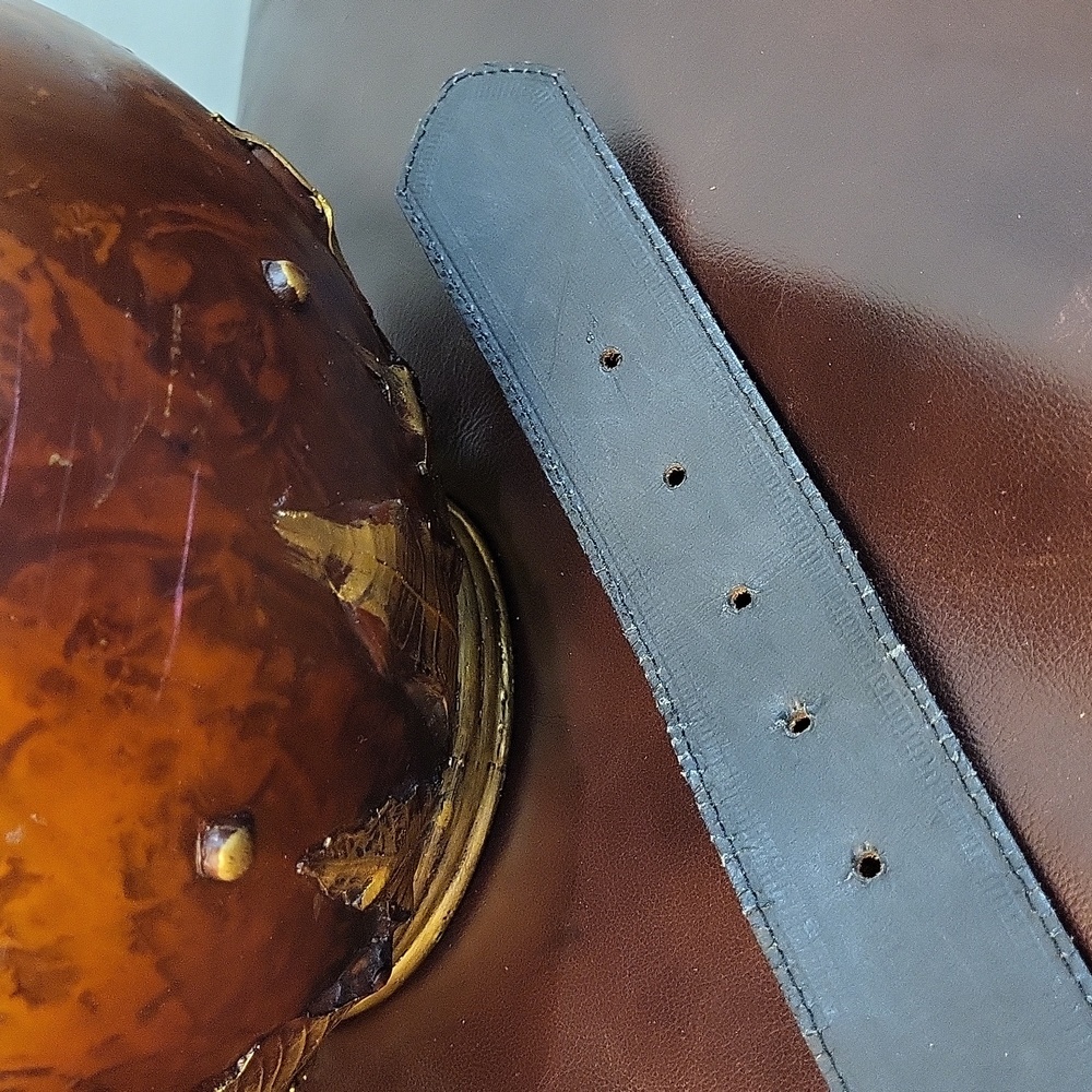 Vintage Suede Statement Belt with Gold-Tone Metal Clasps - Picture 11 of 12